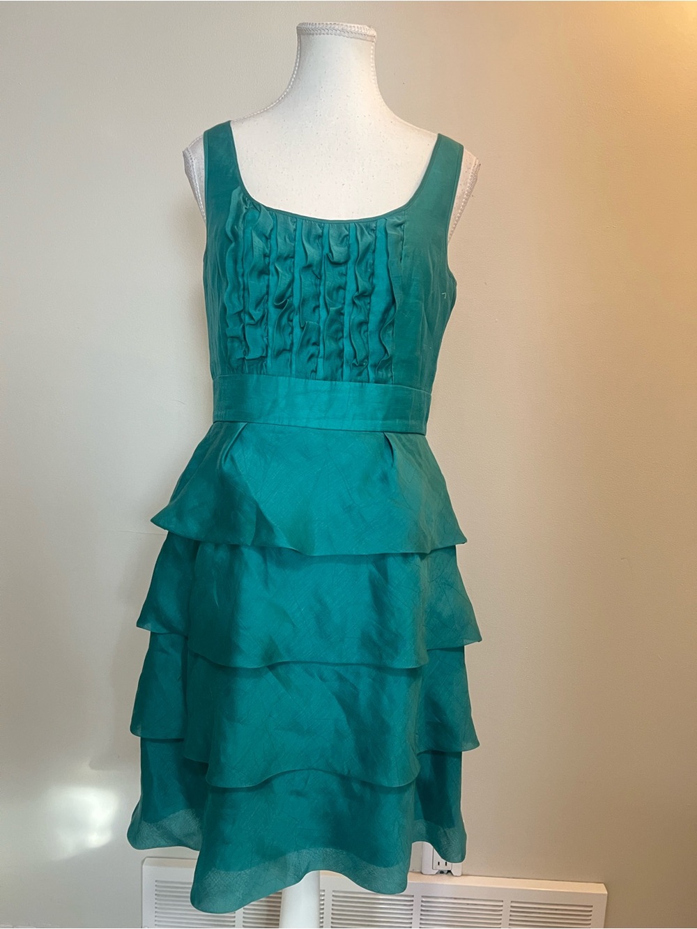 Max & Cleo Teal Tiered Ruffle Dress